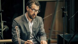 Peter Nordahl writing music.